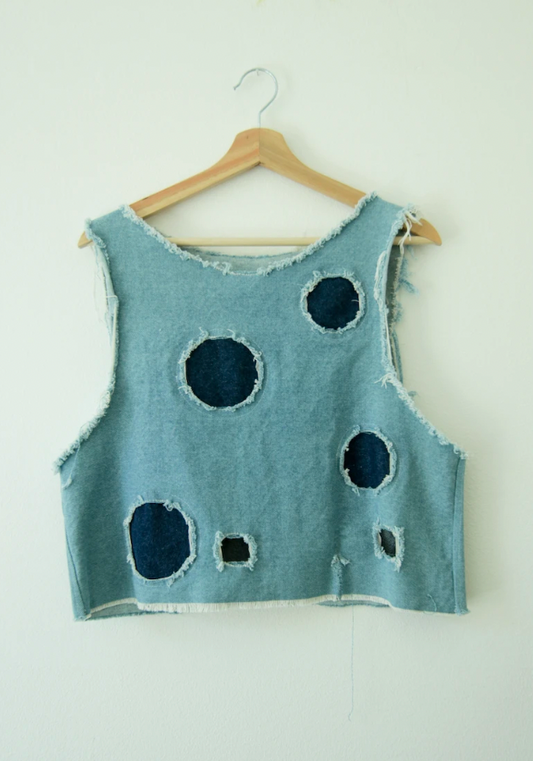 Denim circle top