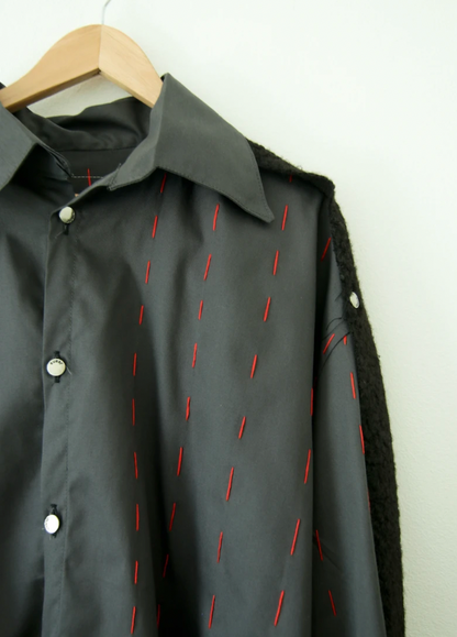 scarf button shirt